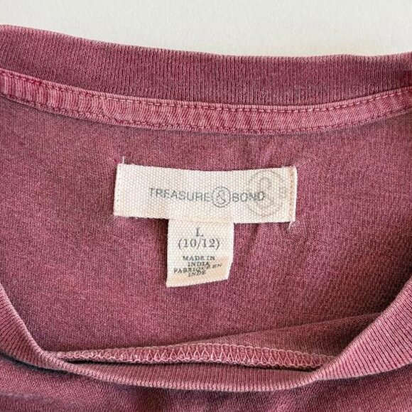 Treasure & Bond (Nordstrom Brand) Red Rosewood Split Sleeve T-Shirt Dress - Picture 3 of 7